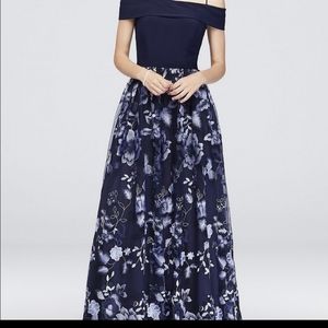 David's Bridal cold shoulder gown